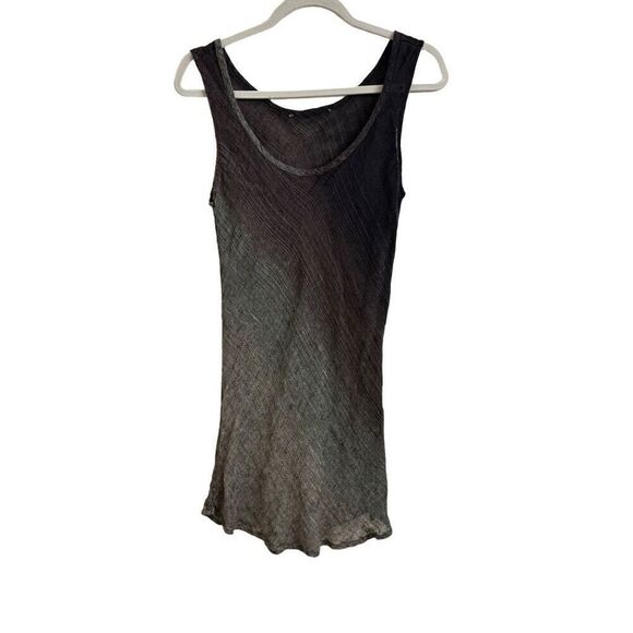 Flax by Jeanne Engelhart Gray Purple Striped Sleeveless Linen Dress Lagenlook XS - Picture 1 of 5
